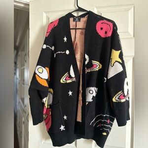 Dressed in Lala Outerspace Oversize Open Front Cardigan